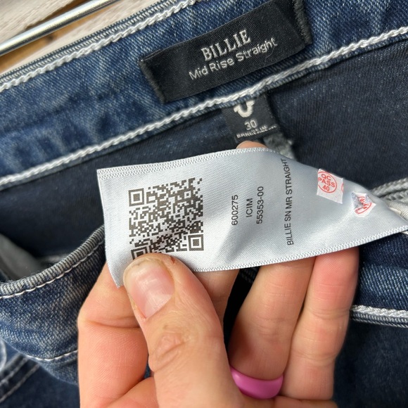 Women's Straight Leg Blue Jeans - Picture 5 of 9